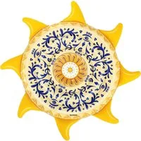 Bestway Schwimmsitz Mediterrane Sonne Luftmatratze Badeinsel Pool Strand 226 x 226 cm, Schwimmfigur Pool Schwimmliege Wasserliege Schwimmende Luftmatratze