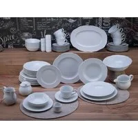 CreaTable Kombiservice Geschirr-Set Arianne (61-tlg), 8 Personen, Porzellan, Service, weiß, klassische, Form, 61 Teile, für 8 Personen