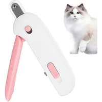 Ledander Krallenschneider Sicherer Krallen-Schneider für Kätzchen & Indoor-Katzen, (Katzennagelschere mit verstellbarem 3-Größen-Schneideloch & integriertem Nagelfeilen), Anti-Spritz Krallenschneider