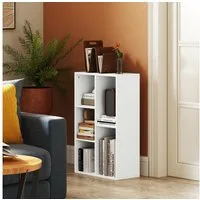 HOMCOM Bücherregal modernes Standregal mit 5 offenen Ablagefächern, freistehendes Ausstellungsregal 1-tlg., 50 x 24 x 80 cm, Weiß