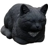 Stone and Style Gartenfigur Frostfeste Steinfigur Katze Träumerle schwarz