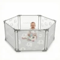 BabyBeFun Laufstall Baby faltbar [Extra Stabil] Laufgitter Baby Playpen Kaminschutzgitter (6-tlg), Variabel verwendbar