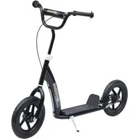 HOMCOM Cityroller Kinderroller Scooter mit verstellbarem Lenker, großen Rädern, 0 km/h, (Tretroller, 1 tlg., Kinderroller), für Außenbereich, Schwarz