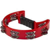 FAME Tambourine,FHT-R Hand Tambourine Doppelreihig Stahlschellen Klarer Klang Ergonomischer Griff Rot, Percussion, Tambourines, Hand Tambourine, Doppelreihig, Stahlschellen, Klarer Klang