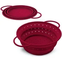 Coolinato Küchensieb Faltbares Sieb, Silikon, Platzsparendes Nudelsieb, Ø 16cm