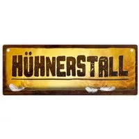 speecheese Metallschild Huhn Metallschild mit Stall Motiv und Spruch: Hühnerstall Hahn Henne