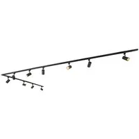 Qazqa Schienensystem-Sets Iconic jeana, ohne Leuchtmittel, Warmweiß, QAZQA Schienen­leuchte, gu10, Schwarz, Aluminium, Modern