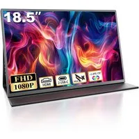 Bundviel Tragbarer Monitor für Laptop, 1080P, USB C, HDMI Portabler Monitor (47 cm/18.5 ", 1920 x 1080 px, FHD, 3 ms Reaktionszeit, 120 Hz)
