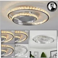 hofstein Deckenleuchte »Paladon« geschwungene Deckenlampe, Metall/Kunststoff, Aluminium/Klar, 3000 Kelvin, dimmbar über Lichtschalter, (38,5cm), LED 23,5 Watt, 1950 Lumen