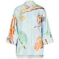 Herzensangelegenheit Blusentop HERZENS Seiden-Hemdbluse mit Allover-Muster und 3/4-Kimonoärmeln