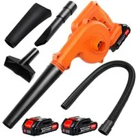 reffmov Akku-Gebläse 2-in-1 Akku Laubbläser & Laubsauger, Elektrischer Hand-Gebläse, mit 2 Akkus