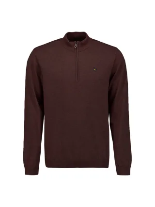 No Excess - Pullover Half Zip Melange Dark Brown - Gr. - M