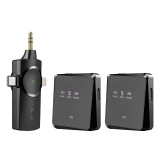 VIMAI AP009 2.4Ghz Wireless Lavalier Microphone USB-C/iP 3-in-1 Receiver Noise Canceling Mic 26H Battery Life 15ms Low L