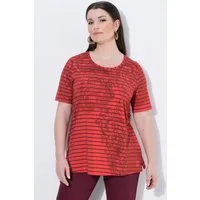 Ulla Popken T-Shirt T-Shirt Ringel A-Linie Rundhals Halbarm