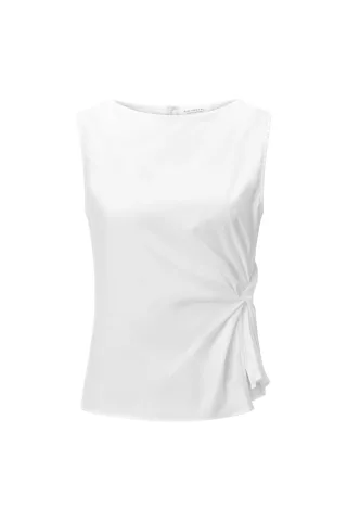 Rich & Royal - Cotton blouse with knotted detail white - Gr. - 38