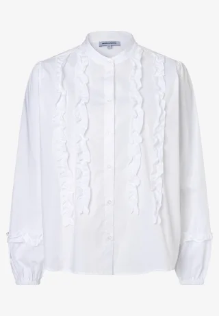MORE & MORE - Bluse mit Rüschendetails weiß - Gr. - 42