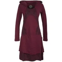 Vishes Jerseykleid Langarm Lagenlookkleid mit Zipfelkapuze Elfen, Goa, Boho, Pixie Style