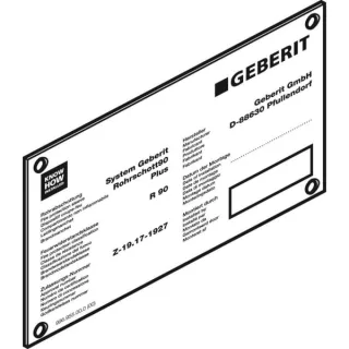 Geberit Hinweisschild für Rohrschott90 Plus 241896001