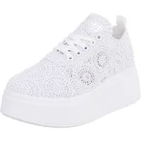 Ital-Design Damen Sneaker mit erhöhtem Komfort und kunstvollem Design Sneaker (91116866) Keilabsatz/Wedge Sneakers Low in Weiß
