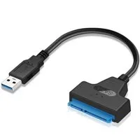 TradeNation USB 3.0 zu SATA Adapter Kabel für 2.5 Zoll HDD SSD Festplatten USB-Adapter SATA 22 Pin zu USB 3.0 Typ A, Plug & Play