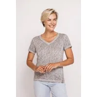 Zhrill T-Shirt ZHSVANA Regular Fit, Kurzarm-Design, mit V-Ausschnitt