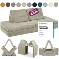 Linodino Kindersofa Spielsofa I aus Schaumstoff Bausteine I Spielcouch für Kinder, 3 Jahre Garantie