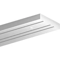 Bestlivings Gardinenschiene Komplettset 90-480 cm, 3-läufig, 120 cm, mit Bohren, verschraubt, Kunststoff, flach, weiß, inkl. Befestigungsset