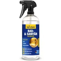 bio-chem Badreiniger 750ML – Kalkentferner für Bad, Dusche, Armaturen uvm Badreiniger (Einzelprodukt, [- Bad- und Sanitärreiniger 0.75 l Handsprayflasche Effektiver Kalkentferner mit Lotuseffekt)
