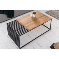 riess-ambiente Couchtisch ARCHITECTURE 100cm natur / schwarz (Einzelartikel, 1-St), Wohnzimmer · Eiche-Massivholz · Metall · geölt · Industrial Design