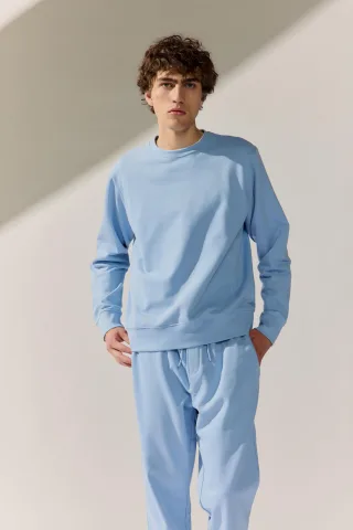 BASEFIELD - Rundhals Sweat Shirt steel blue - Gr. - M