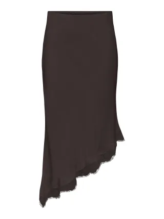 ONLY - ONLFARAYA SATIN LACE SKIRT WVN Chocolate Torte - Gr. - M