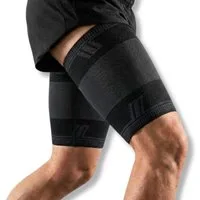 AGILE NOW Oberschenkelbandage Oberschenkel Kompression Stabilisator (Hochwertige Oberschenkelbandagen), Rutschfeste Oberschenkelbandage für Männer & Damen (2 Stück)