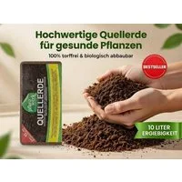 Pflanzwerk® Blumenerde ORIGINAL QUELLERDE Pflanzkübel Pflanzerde 100% BIO - 100% TORFFREI, 100% Biologisch - Düngerfrei - Torffrei - Nachhaltig - PH-Neutral