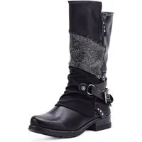 Pogolino ST082 Stiefel Damen Stiefel Biker Boots leicht gefüttert mit Reißverschluss