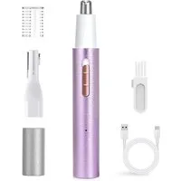 TUWENA Nasenhaartrimmer Nasenhaartrimmer, 2 in 1 Frauen Augenbrauen- und Gesichtshaartrimmer, Für Ohrhaare, Nasenhaare, Augenbrauenhaare und Gesichtsbehaarung