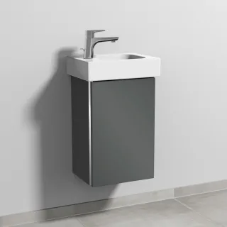 Sanipa 3way Waschtischunterbau zu Geberit iCon Waschtisch mit 1 Tür, Anthrazit-Glanz BS65879