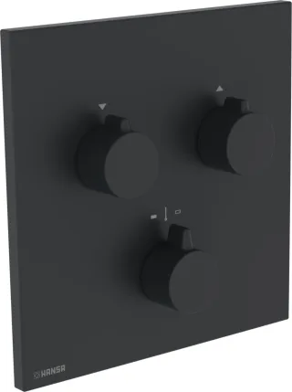 Hansa FM-Set f. zwei Abgänge HANSAEASYMIX, 8872 Rosette eckig Matt-Schwarz, 8872906233 8872906233