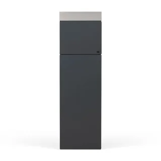 Briefkasten, RENZ Liberty, Anthrazitgrau, freistehend, Edelstahlklappe mit Soft-Close