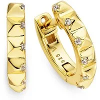 Bruno Banani Paar Creolen Schmuck Geschenk Klappcreole Silber gelbgoldfarben vergoldet