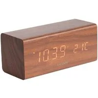Karlsson Uhr Wecker Block Dark Wood White (16x7,2x7cm)