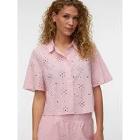 Vero Moda Kurzarmbluse VMELIZA SHORT 2/4 SLEEVE SHIRT WVN NOOS Baumwolle