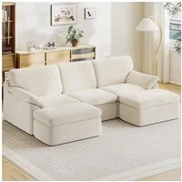 Gywowken Wohnlandschaft - Modulares Sofa 240 cm breit - Couch U-Form - Vakuumverpackt, Set, mit Liegefläche - Schlafsofa - keine Montage erforderlich