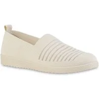 VAN HILL 21696437 HO NR2501 Damen Slippers Beige 37 Slipper Damen Slip Ons Slippers Bequeme Strick Profil-Sohle