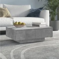 furnicato Couchtisch Betongrau 90 x 60 x 31 cm aus Holzwerkstoff (1-St), Pflegeleichter Wohnzimmertisch mit glatter Oberfläche als Ablage