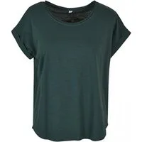 Build Your Brand Rundhalsshirt Damen Long Slub Tee / Hinten extra lang geschnitten