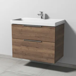 Sanipa 3way Waschtischunterbau zu Villeroy & Boch Avento Waschtisch mit 2 Auszügen, Eiche-Tabak UM62350
