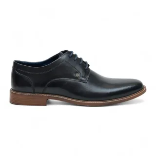 Ben Sherman Herren Oxford Brogue Derby Schuhe aus schwarzem Leder - Pethick