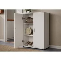 Home Collective Mehrzweckschrank Sideboard Highboard mit 2 Türen und Einlegeböden, Made in Germany Schuhschrank, Kommode weiß, 75 x 104 x 35 cm