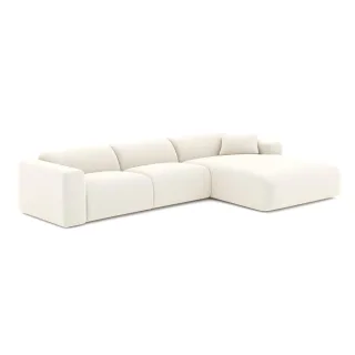 Sia Home Grosses, Creme, Textil, 1-Sitzer, L-Form, Ottomane rechts, 280x165 cm, Wohnzimmer, Sofas & Couches, Wohnlandschaften, Ecksofas
