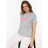 Zwillingsherz T-Shirt "Anker Moin" gestreift, gestickter Schriftzug, maritim, Rundhals